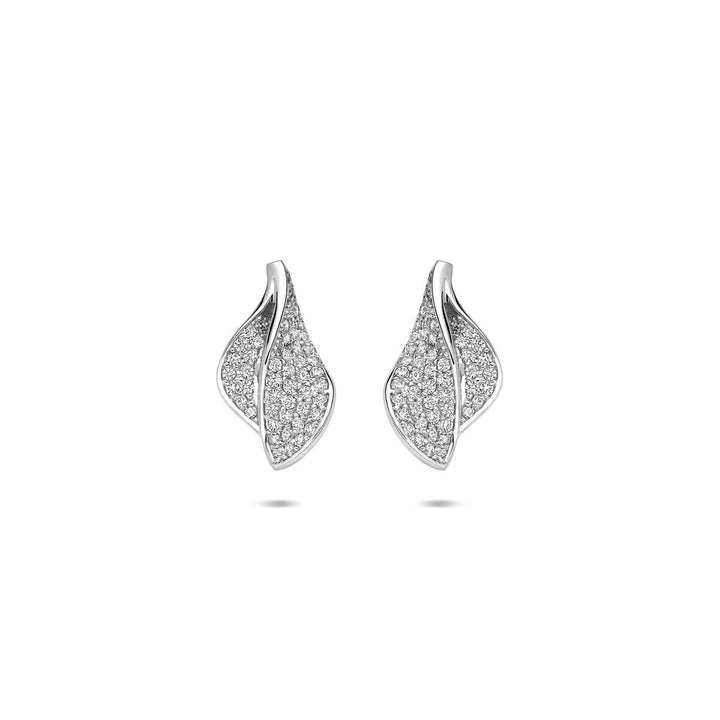 Zilveren oorknopjes met zirkonia – gerhodineerd 925 zilver