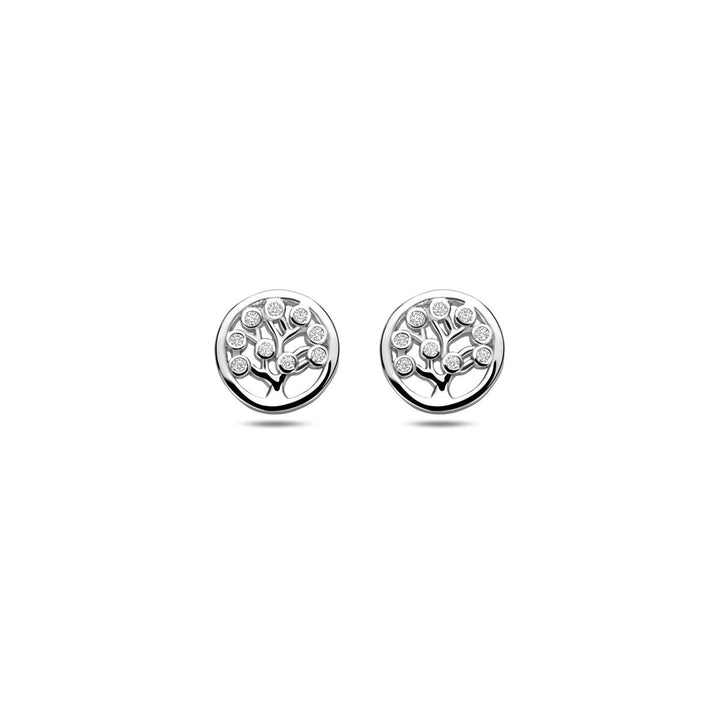 Zilveren oorknopjes met zirkonia – gerhodineerd 925 zilver