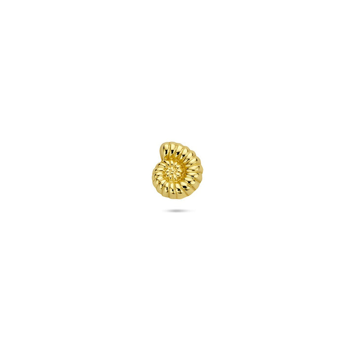 Verguld zilveren flat back piercing nautilus schelp – 925 zilver