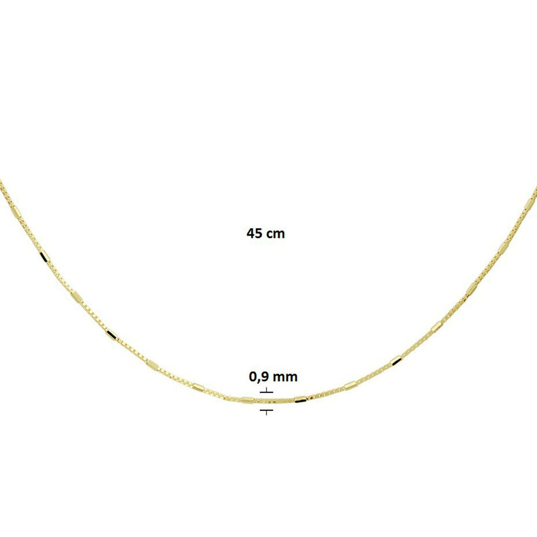 Venetian necklace and bars 0.9 mm 45 cm 14K yellow gold
