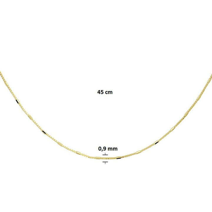 Venetian necklace and bars 0.9 mm 45 cm 14K yellow gold