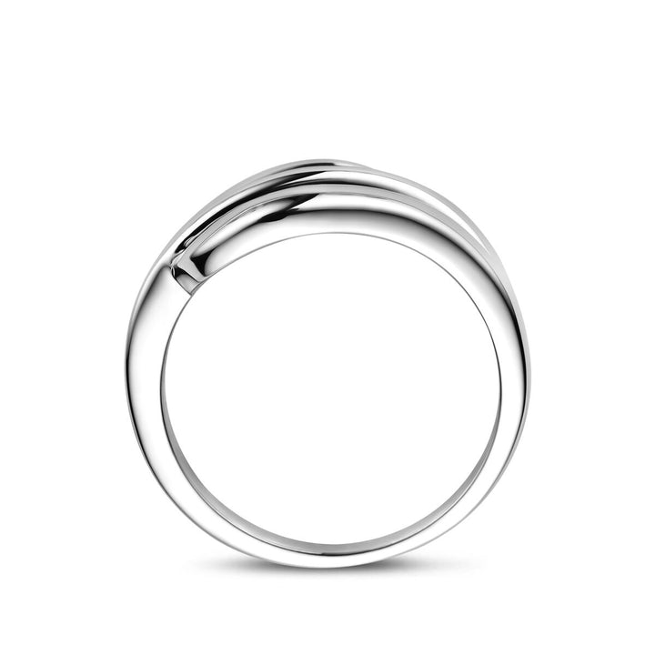 Gerhodineerd zilveren dames ring – 11 mm breed