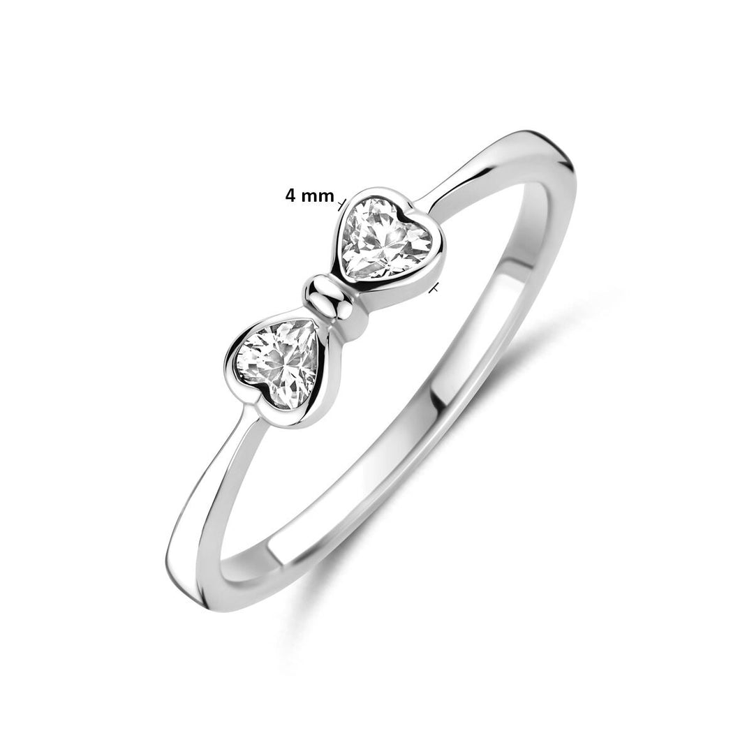 Zilveren ring strik met zirkonia – gerhodineerd 925 zilver