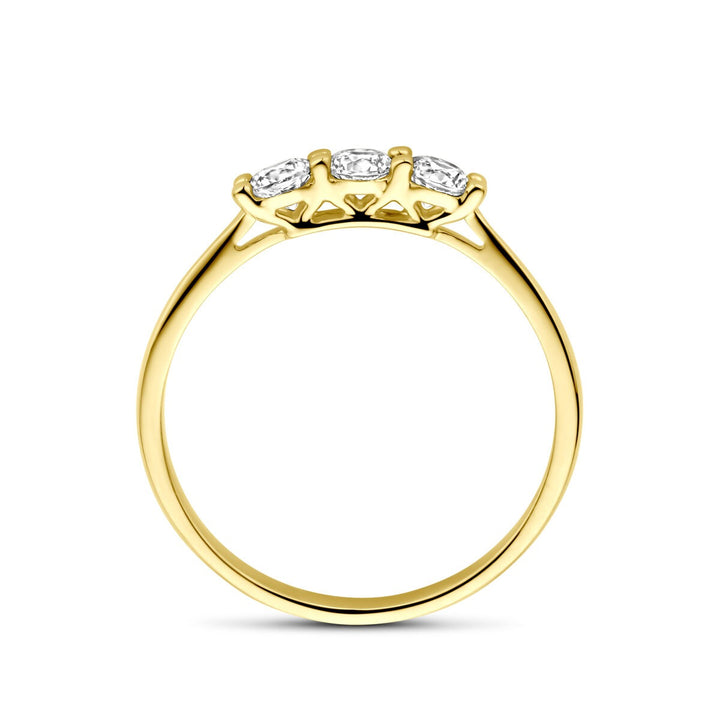 Gouden damesring met zirkonia – 14k geelgoud
