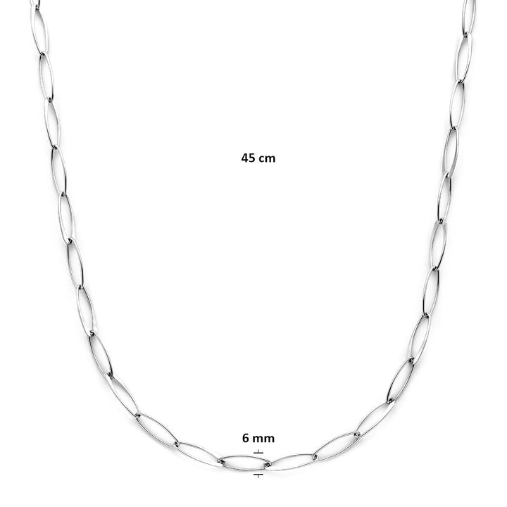 collier anker 6 mm 45 cm zilver gerhodineerd 6 mm 45 cm