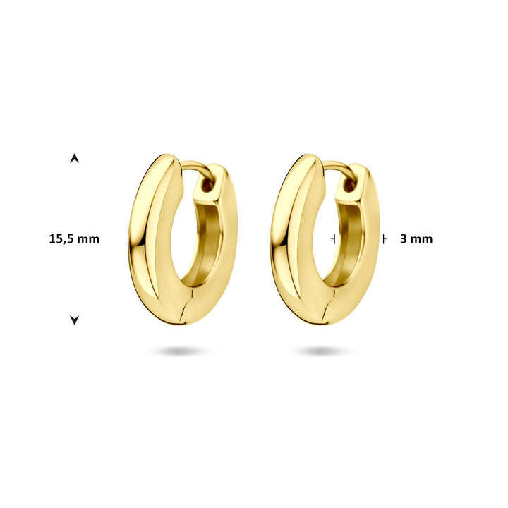 Vergulde zilveren klapoorringen – 925 zilver met geelgoudkleurige plating 15,5 mm