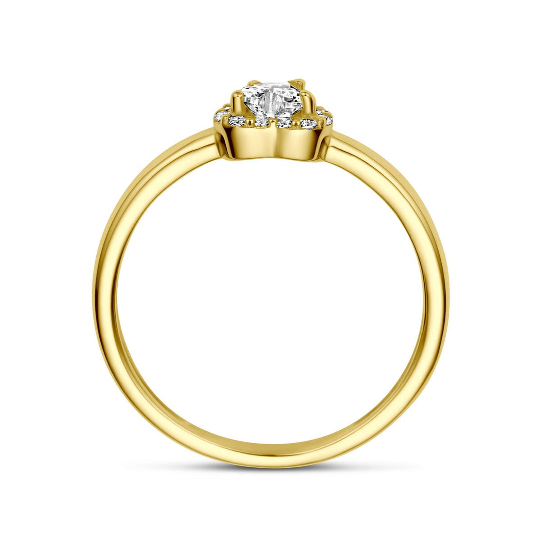 14k Geelgouden Ring met Hartvormige Zirkonia – 6.5mm