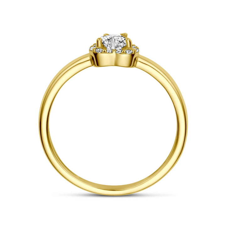 14k Geelgouden Ring met Hartvormige Zirkonia – 6.5mm