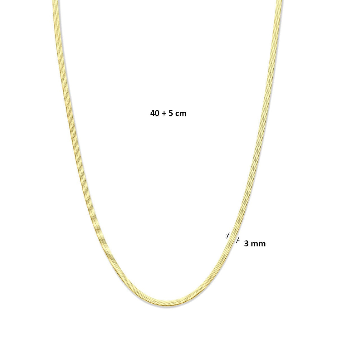 Goudkleurig stalen omega collier 3mm – 40-45cm