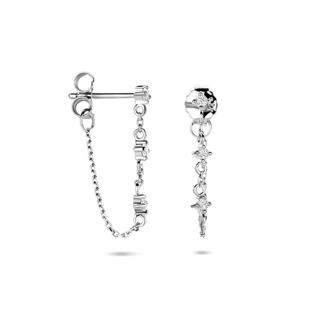 Gerhodineerd zilveren oorhangers met zirkonia – fonkelende finesse