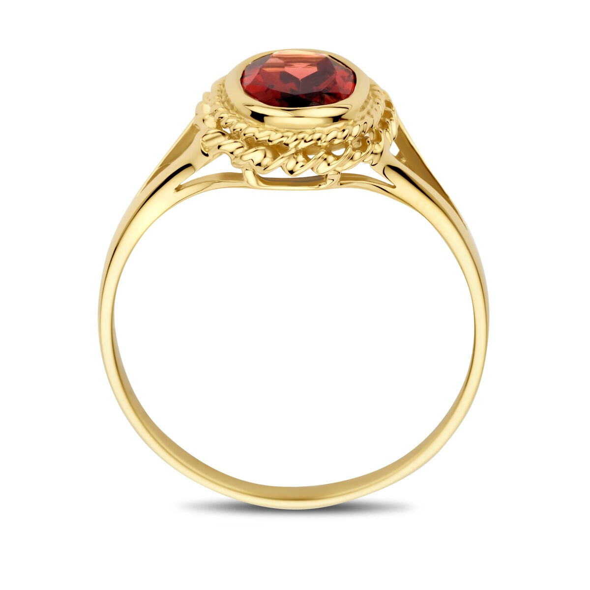 14k Geelgouden Ring met Granaat