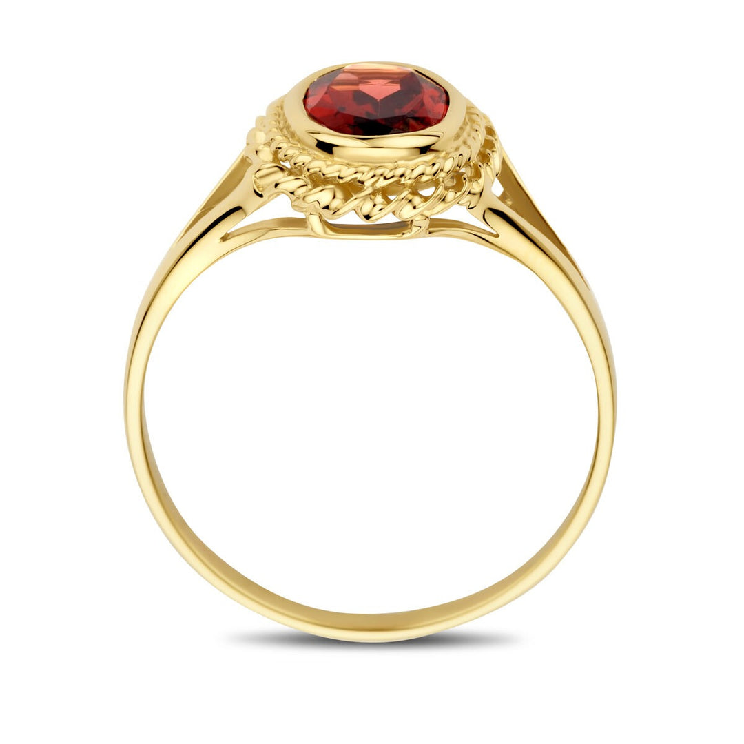 14k Geelgouden Ring met Granaat