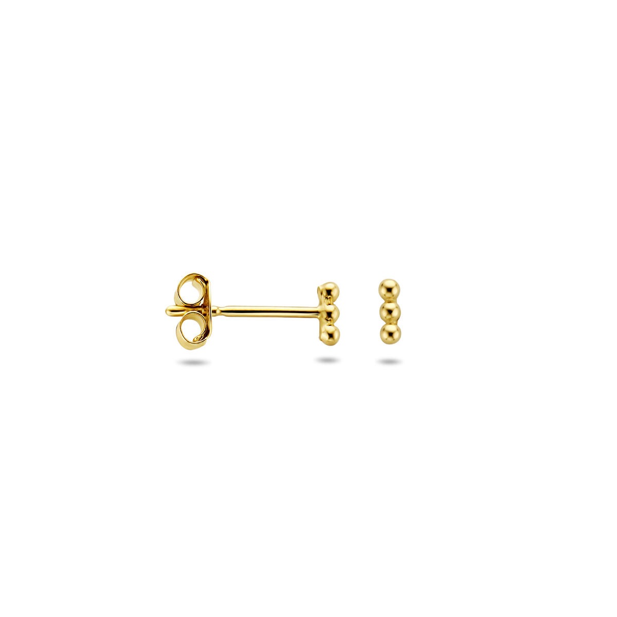 Gouden oorknoppen met 3 bolletjes – 14k