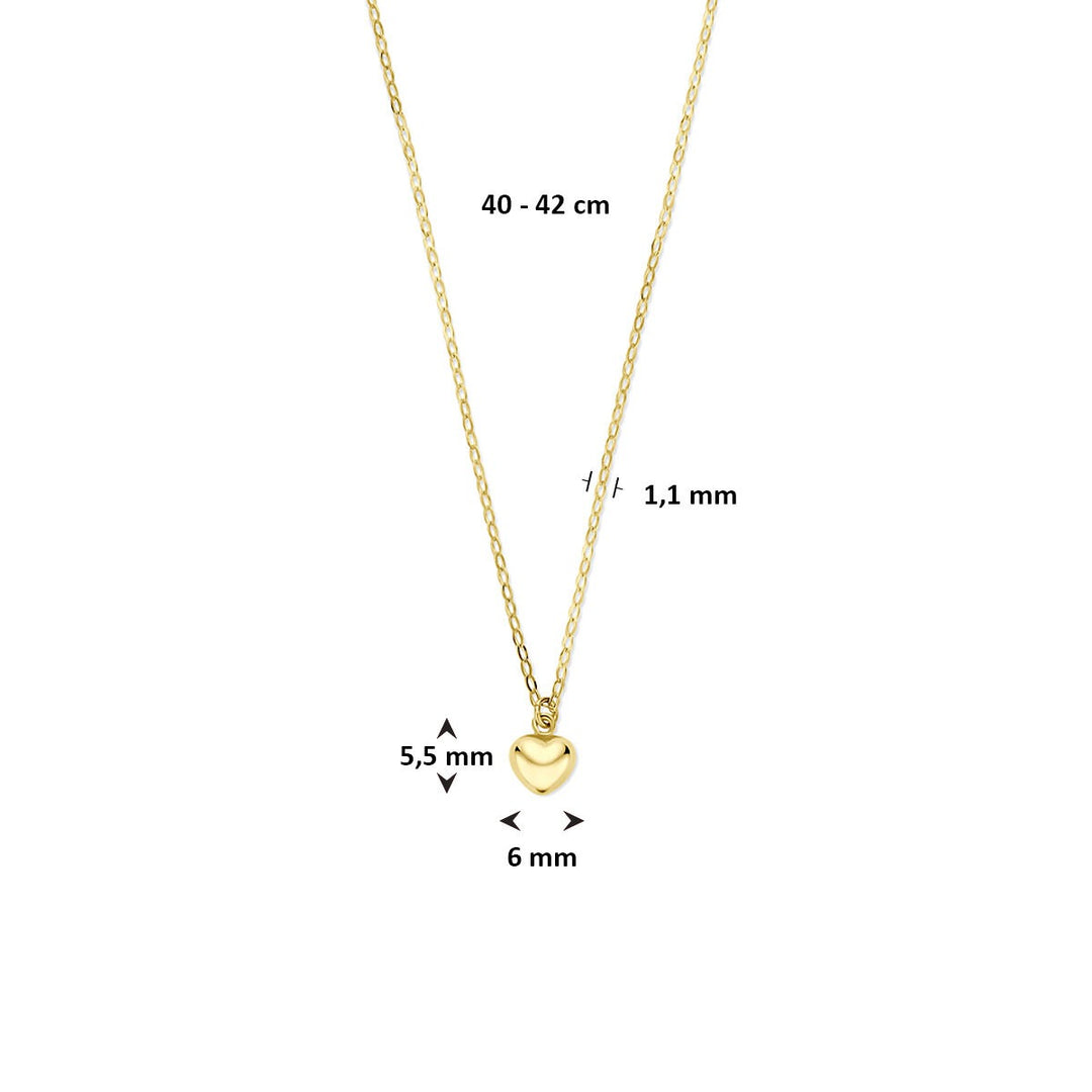 Gouden ketting met hartje – 14k dames collier  40 - 42 cm