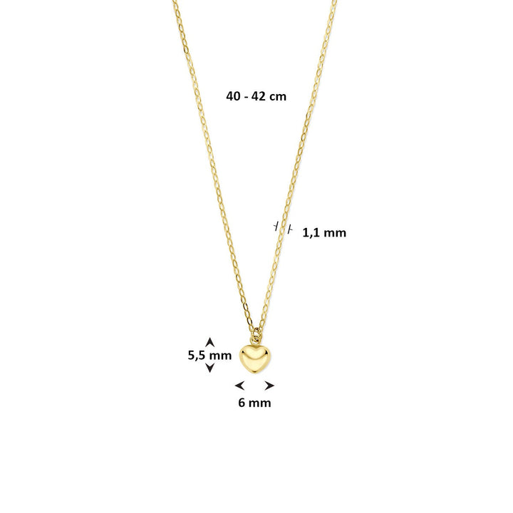 Gouden ketting met hartje – 14k dames collier  40 - 42 cm