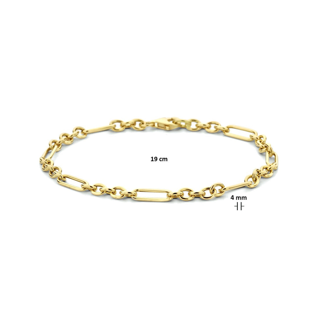 9k Geelkleurige anker armband 19 cm