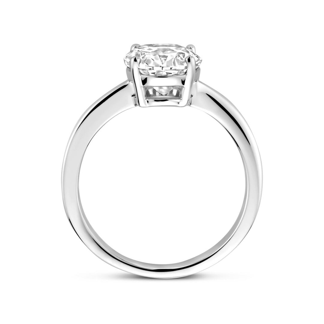 Gerhodineerd zilveren damesring met zirkonia – 10x8 mm