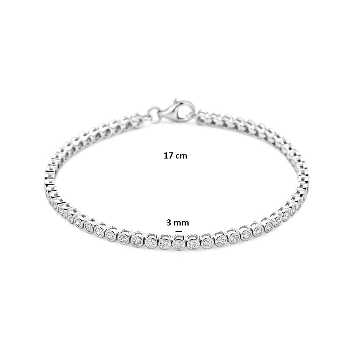 Zilveren tennis armband met zirkonia rij – Gerhodineerd 925 zilver