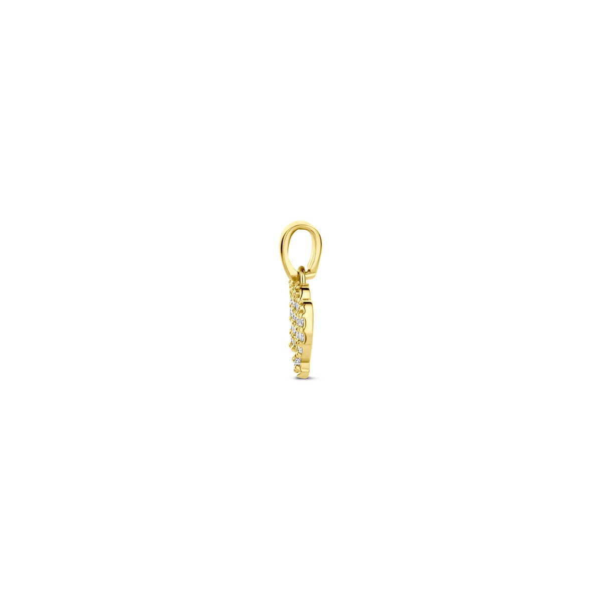 14k geelgouden sterrenbeeld hanger met diamant