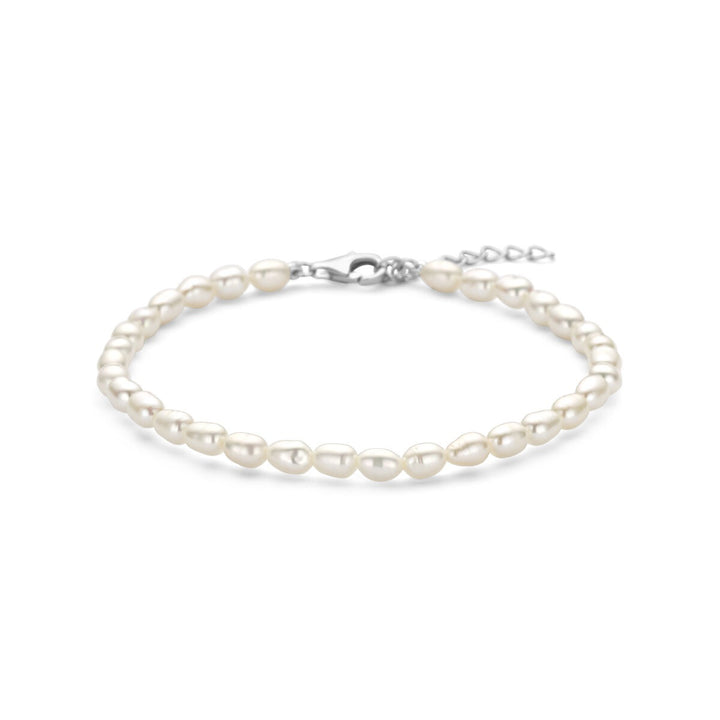 Zilveren dames armband met parels – gerhodineerd 925 zilver