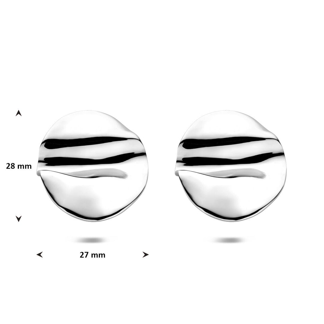Stalen oorknoppen zilverkleurig 28x27mm