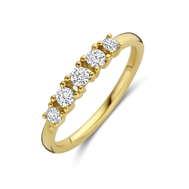 Gouden dames ring met lab grown diamant – 14k geelgoud