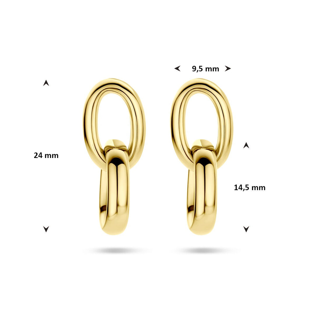 Gouden oorhangers 14k geelgoud 24 mm