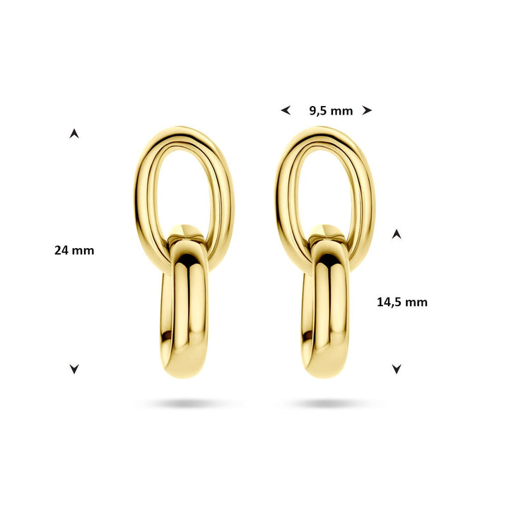 Gouden oorhangers 14k geelgoud 24 mm