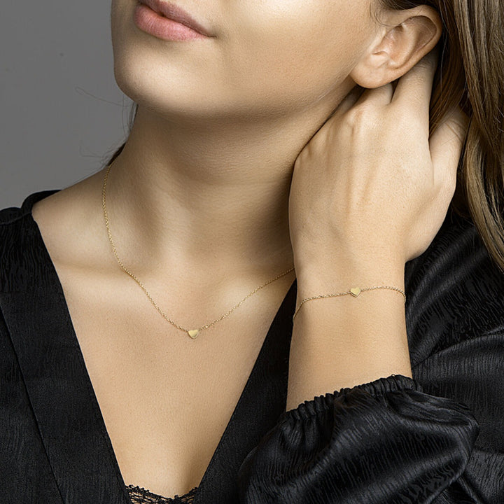 14k geelgouden armband met hart