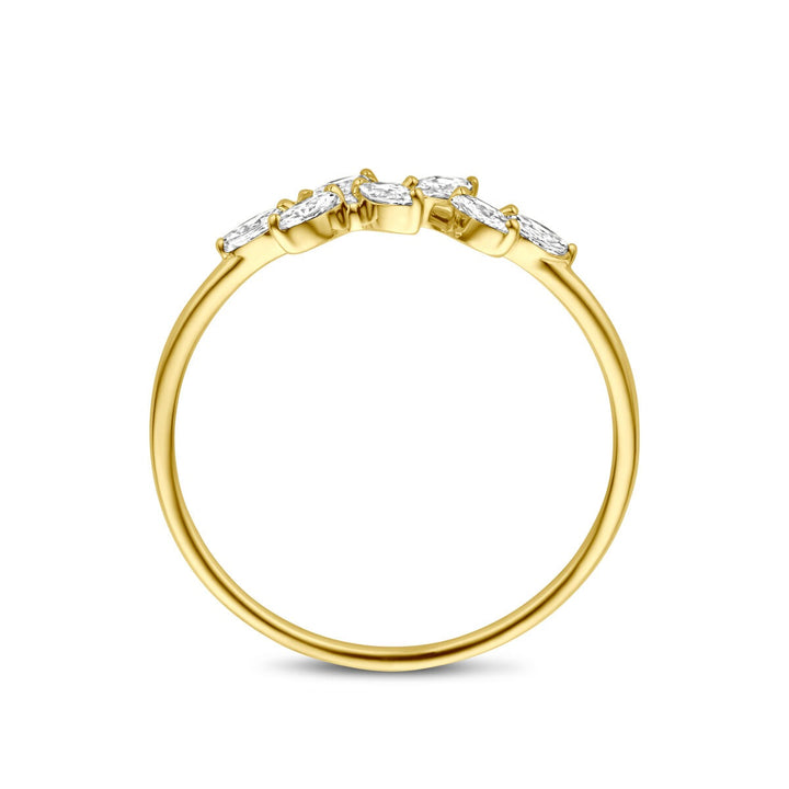 14k gouden damesring met ovale zirkonia – 4 mm