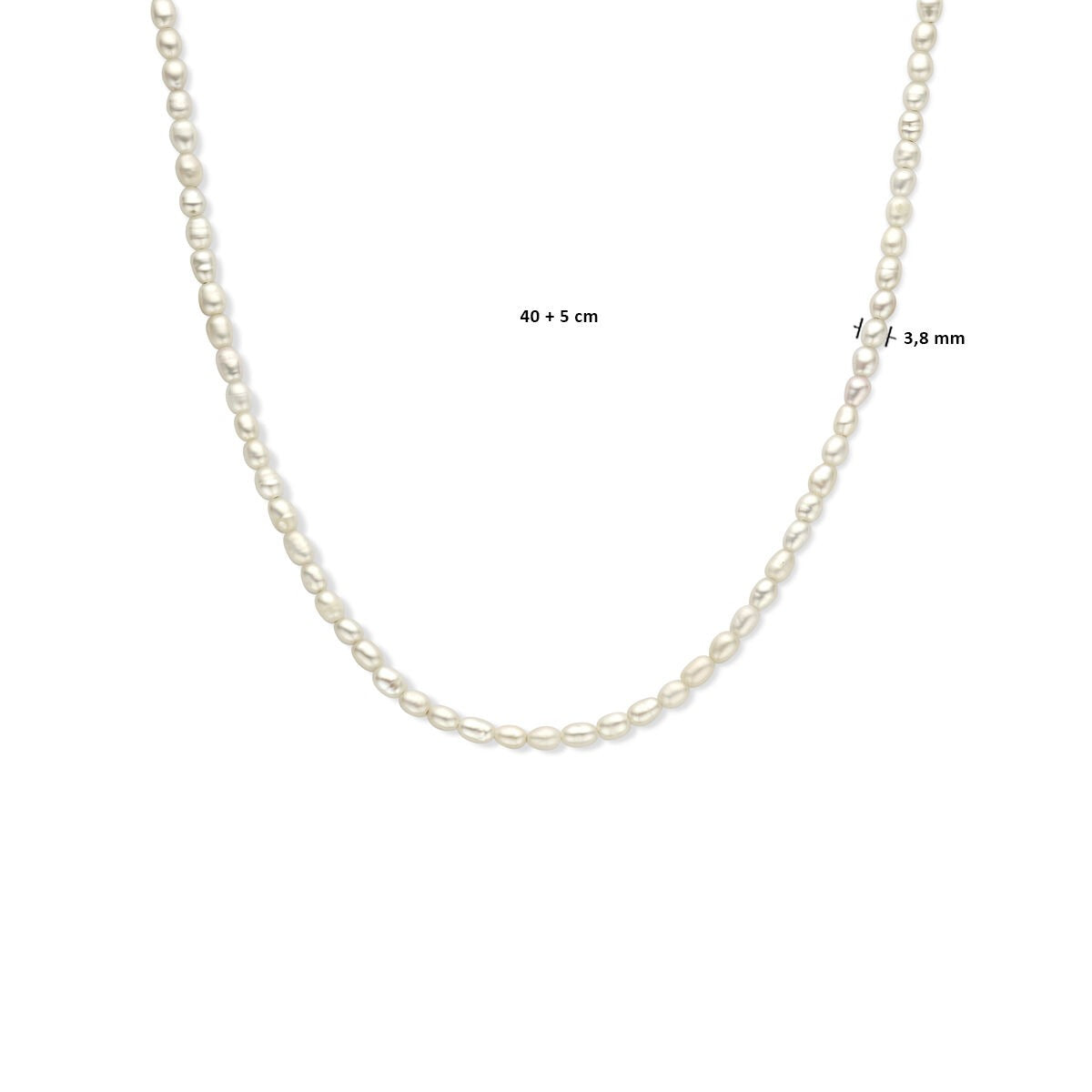 Goudkleurig verguld zilveren dames ketting – collier met zoetwaterparels