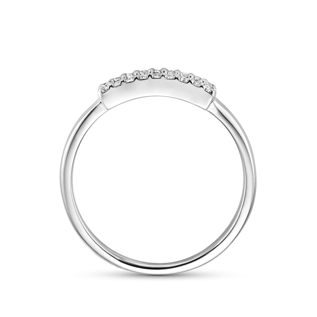 Gerhodineerde 925 zilveren ring met zirkonia