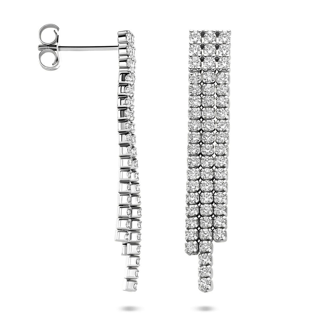 Zilveren oorhangers dames met zirkonia – entourage zetting 36 mm