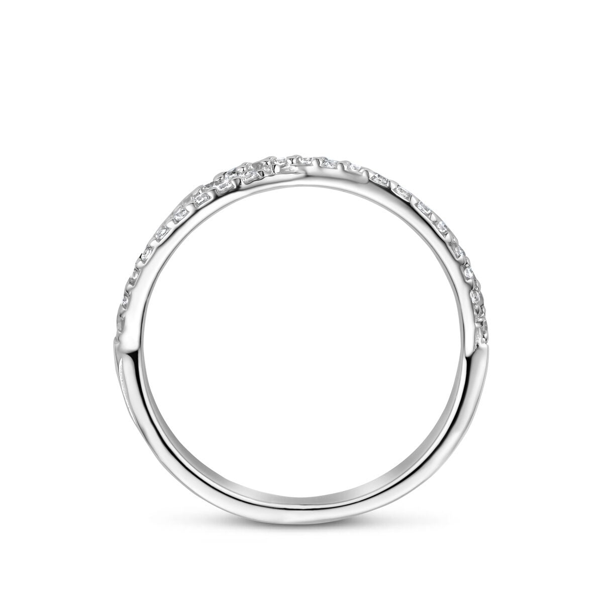 Gerhodineerd 925 zilveren ring met zirkonia