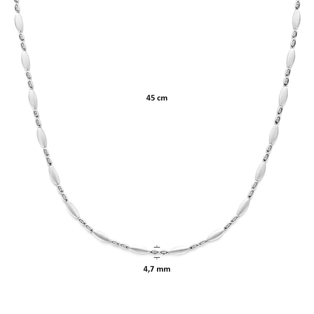 Zilveren ketting met zirkonia dames 4,7 mm 45 cm