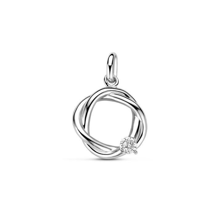 Zilveren hanger met zirkonia – gerhodineerd 925 zilver