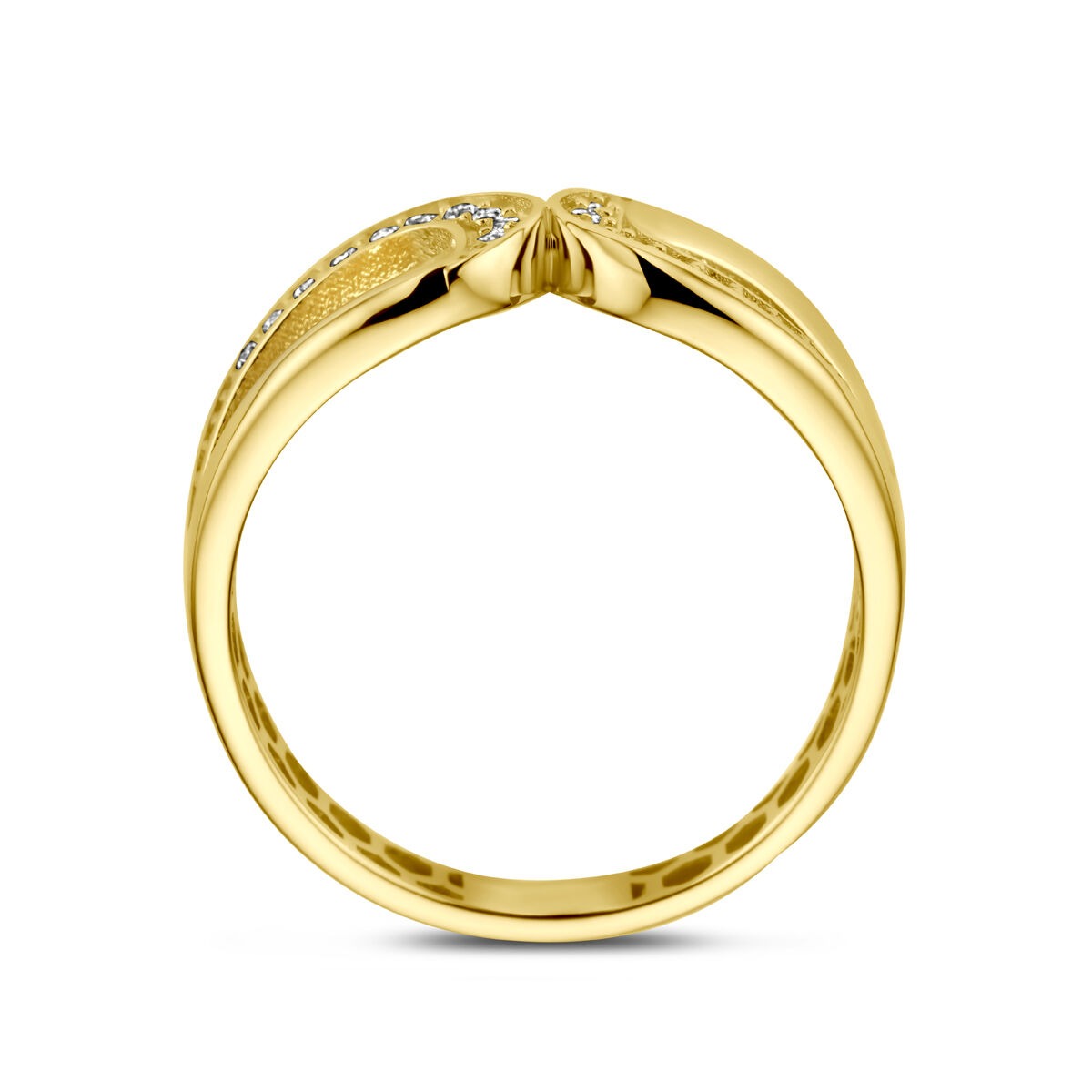 9k Geelgouden ring met zirkonia