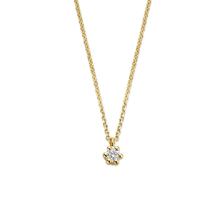 14k Geelgouden ketting met lab grown diamant
