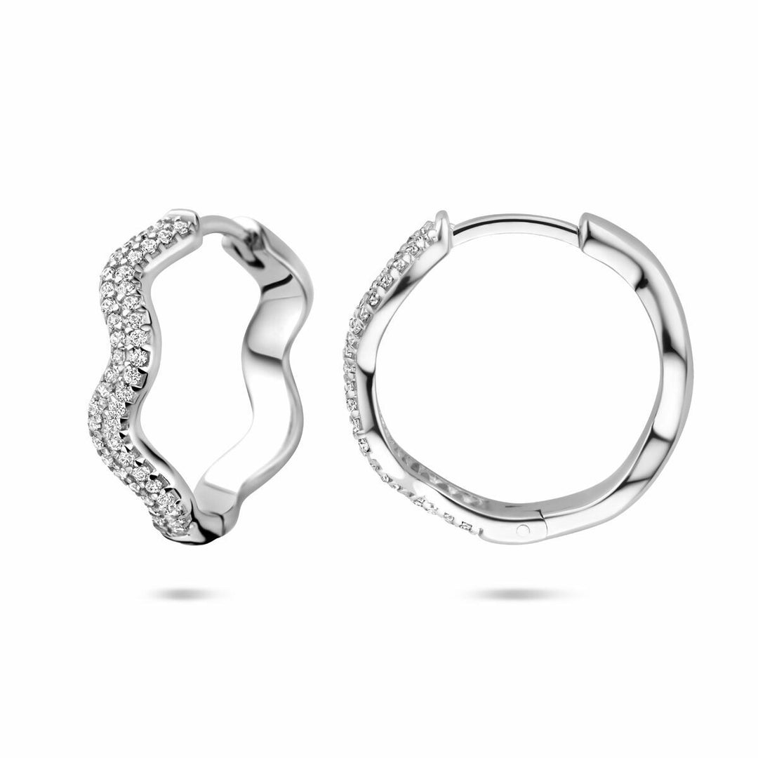 Zilveren oorringen met zirkonia – 20 mm