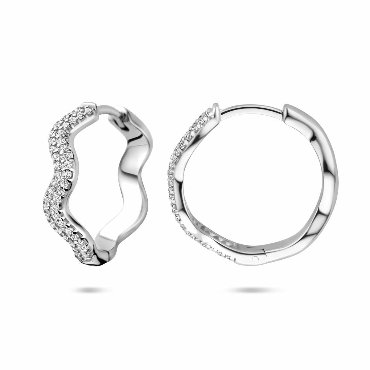 Zilveren oorringen met zirkonia – 20 mm
