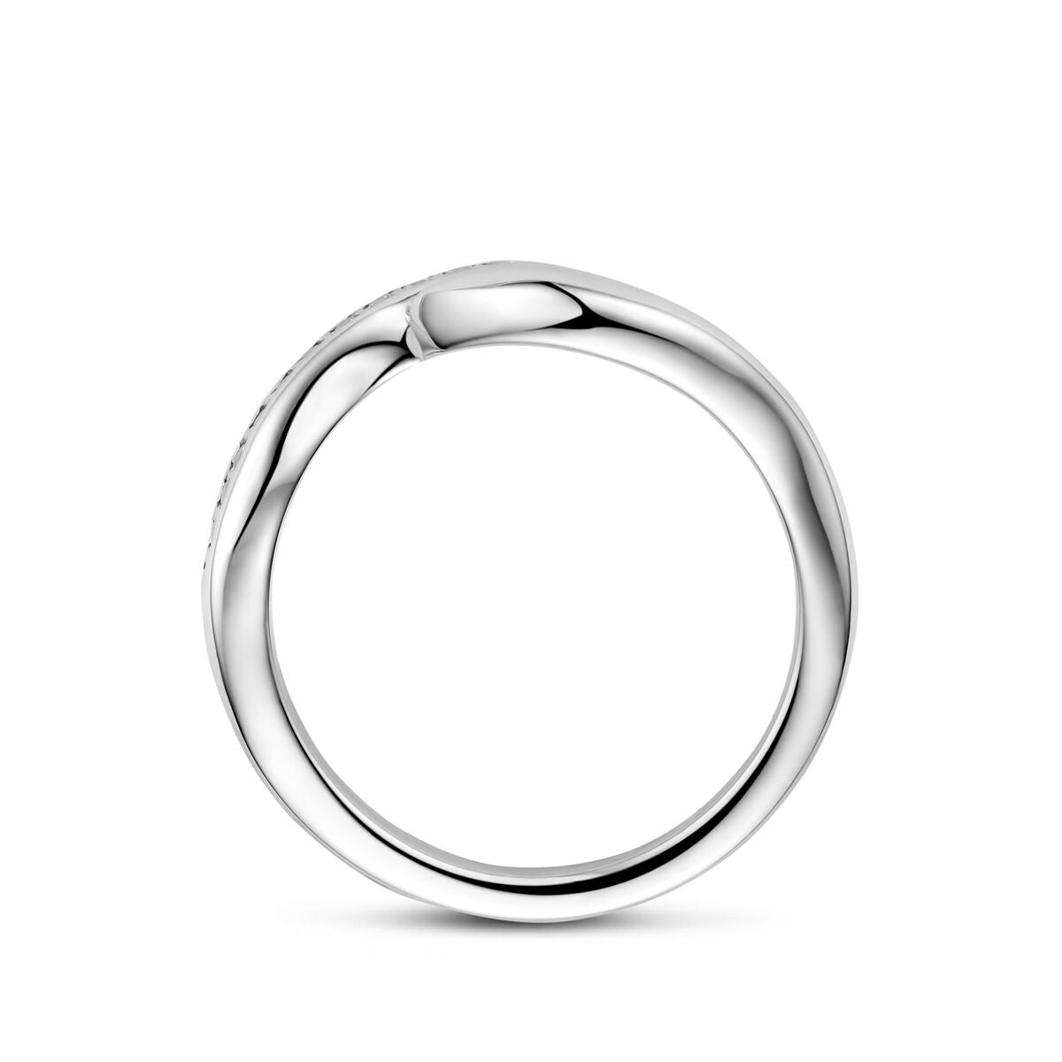 Gerhodineerd 925 zilveren ring met zirkonia