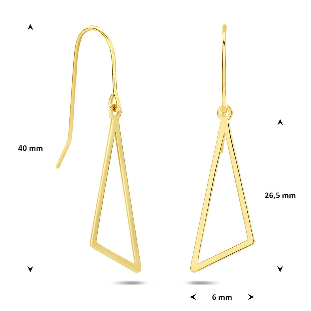 14k Geelgouden Oorhangers Driehoek