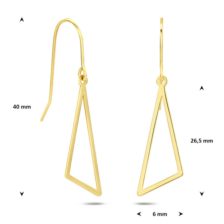 14k Geelgouden Oorhangers Driehoek