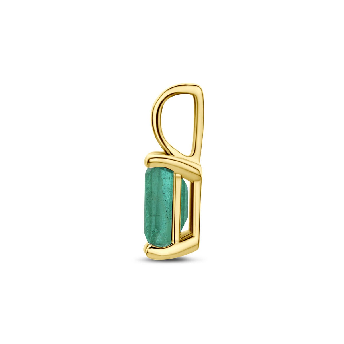 14k Geelgouden hanger met smaragd