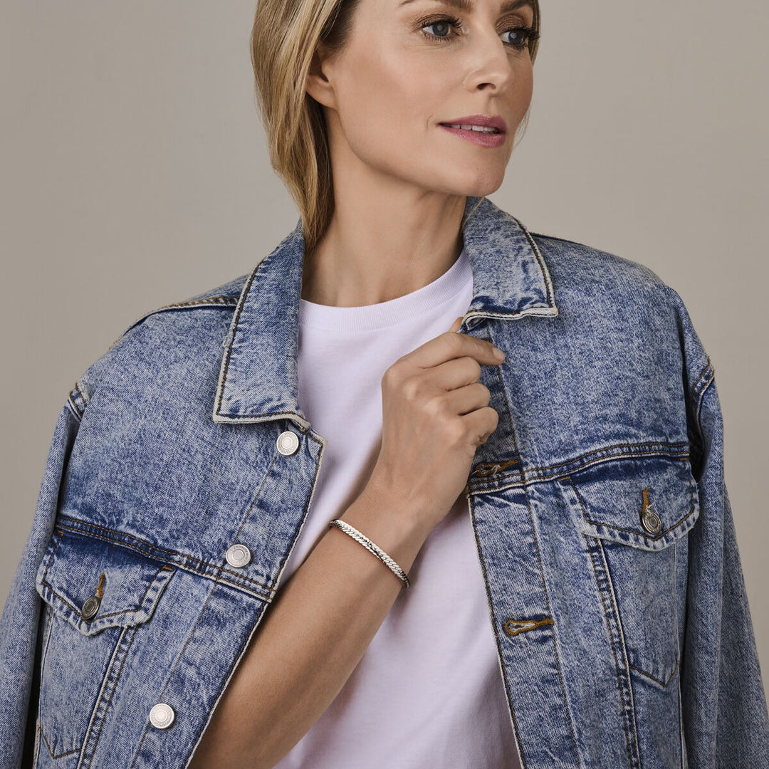 Zilveren gourmet armband 925 gerhodineerd – Zilveren Dames Armbanden