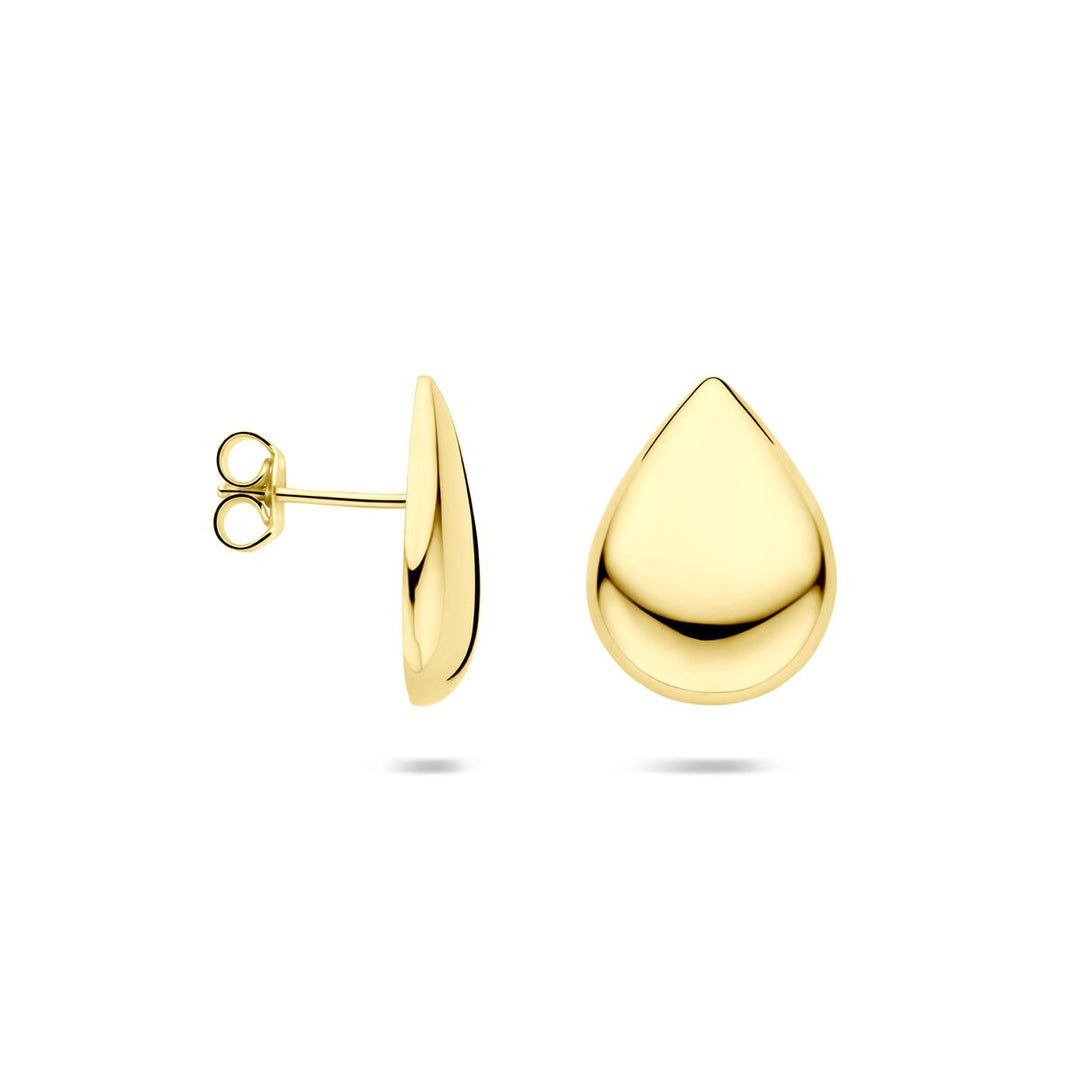 Vergulde zilveren oorknoppen in druppelvorm