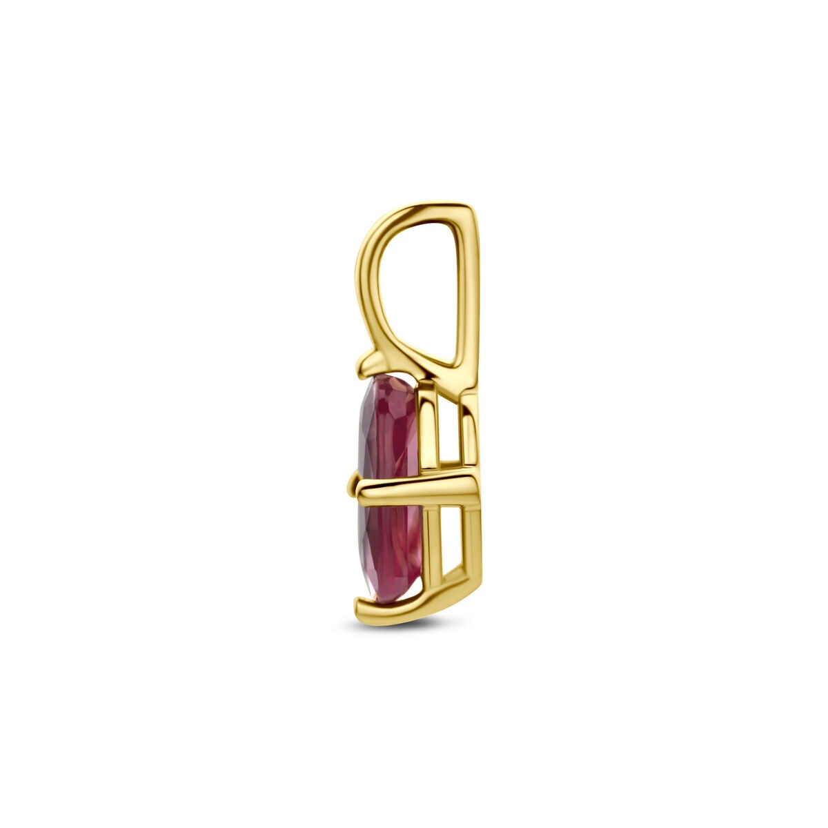 14k geelgouden hanger met robijn