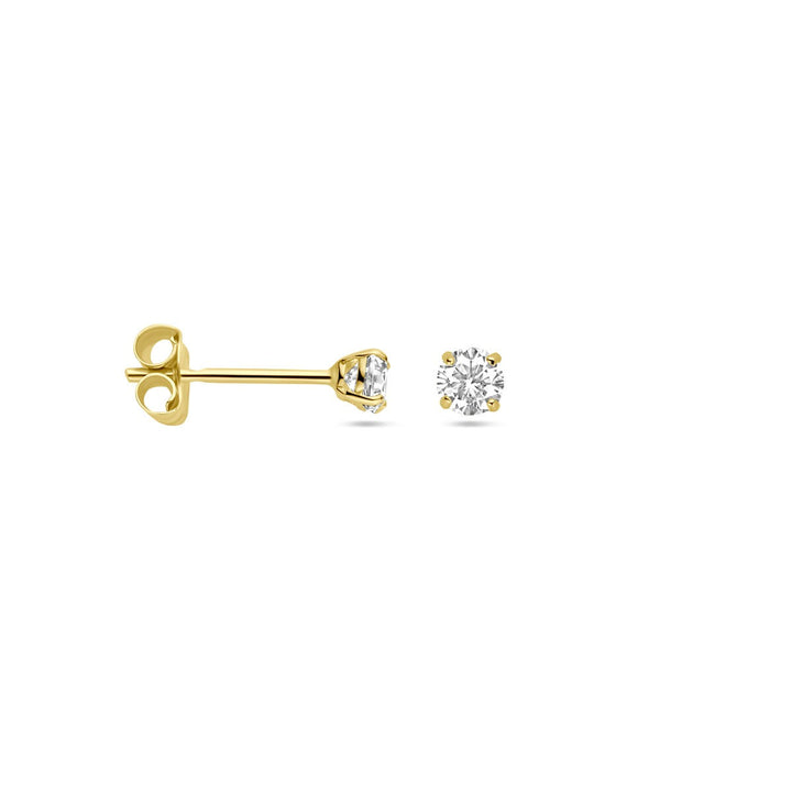 ear studs zirconia 14K yellow gold