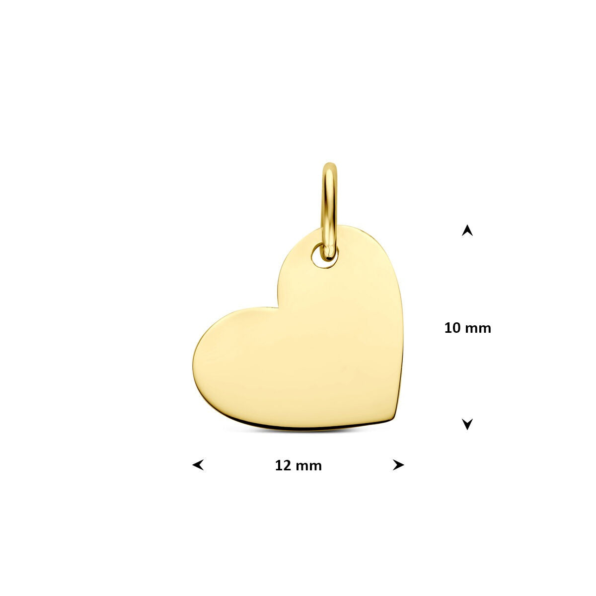 14k Geelgouden graveerhanger hartje 10 mm