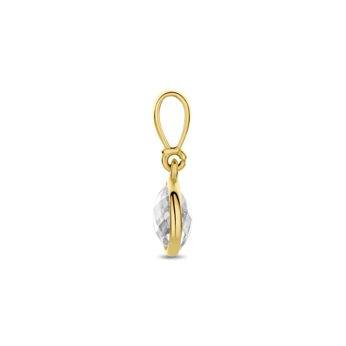 9k Geelgouden hanger met zirkonia rond